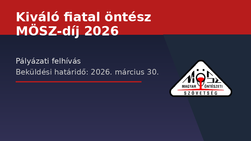 Kiváló fiatal öntész MÖSZ-díj – Pályázati felhívás (2026)